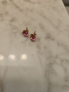 Pink Heart Stud Earrings